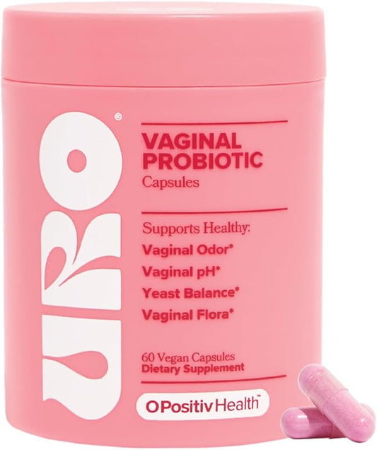 O Positiv URO Vaginal Probiotics Bottle and Packaging